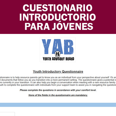 Select to open Cuestionario Introductorio Para Jóvenes